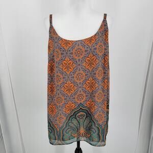 Cabi Arabesque Medallion Tank Top Womens Large Adjustable Straps